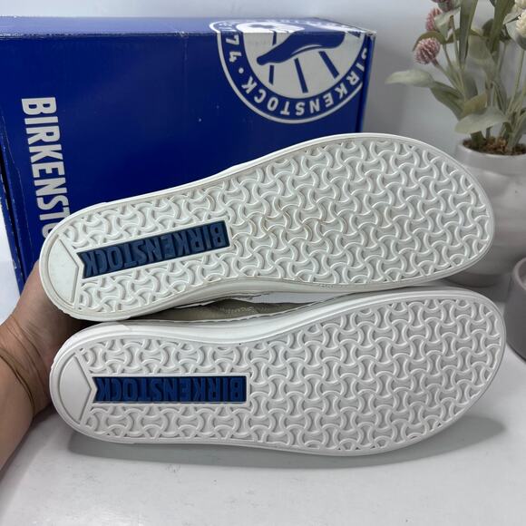 Birkenstock Barrie Slip On Shoes Sand Narrow Fit 1004549 Women 11/Men 9 Tried On - Picture 9 of 10